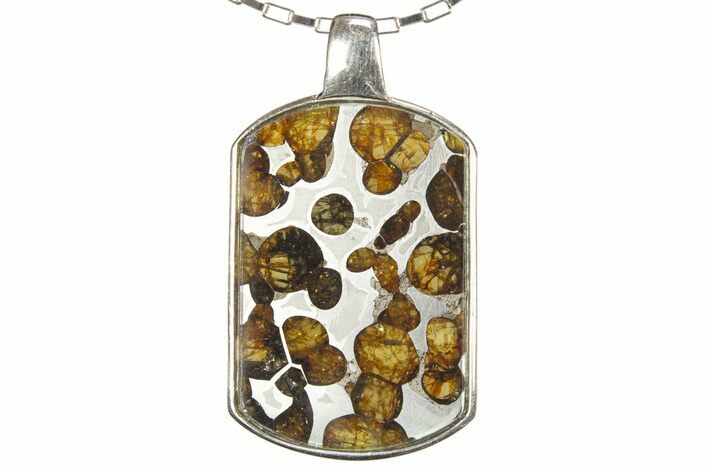 Sericho Pallasite Dog Tag Meteorite Pendant - Kenya #319114